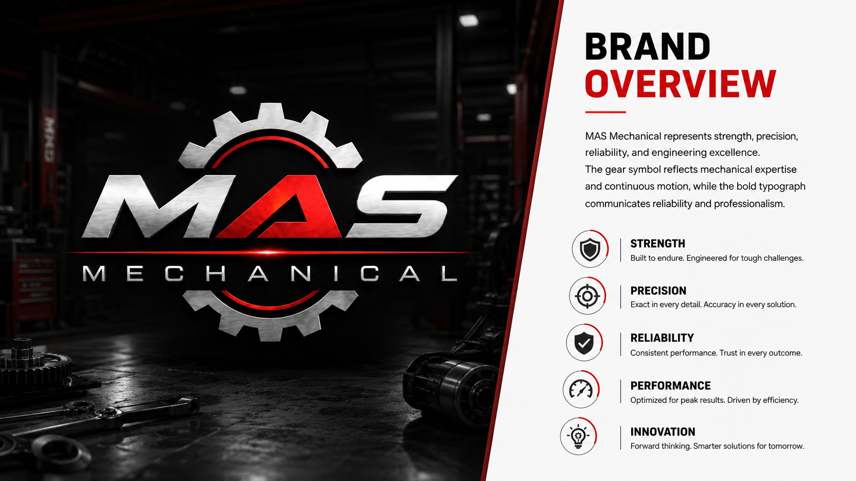 MAS Mechanical. Brand identity · Logo system · Visual identity