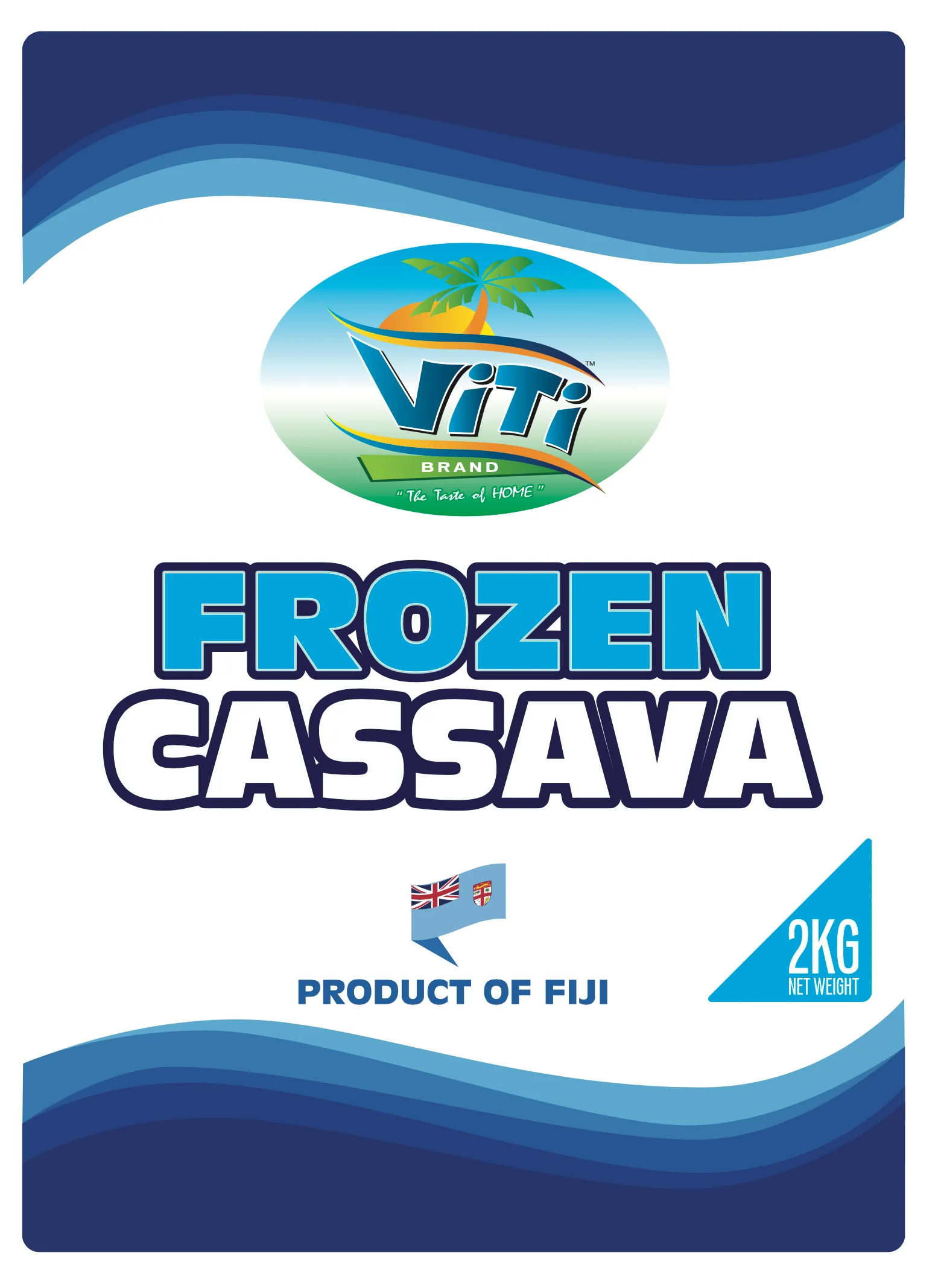 Viti frozen cassava packaging marked Product of Fiji