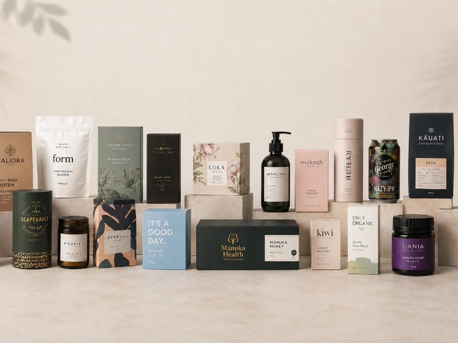 Packaging range showing Vivid Icon design and production experience